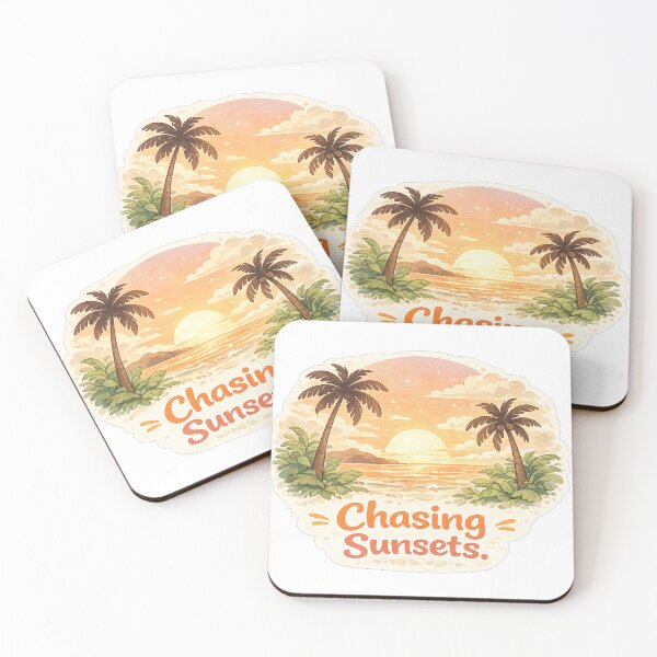 Item preview, Chasing Sunsets | Tropical Beach Sunset Art designed and sold by Wander Vibes.