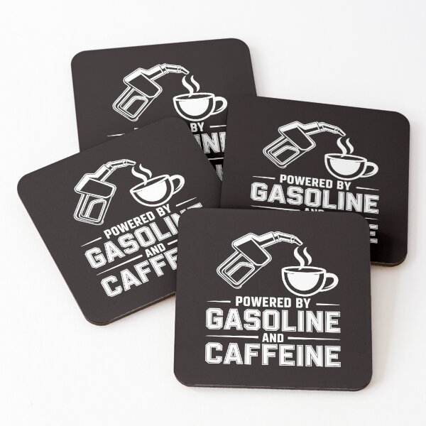Item preview, Powered by Gasoline and Caffeine – Funny Mechanic Work Quote designed and sold by Redgiant87x.