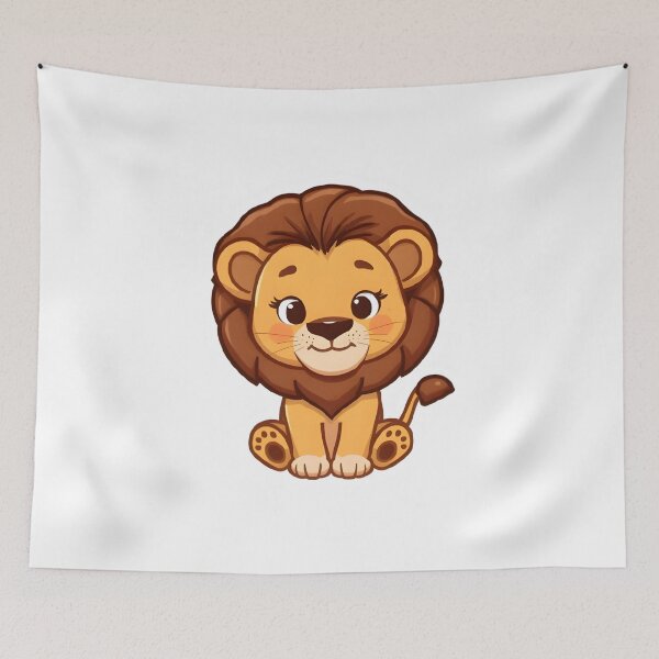 Item preview, Cute Cartoon Lion Sticker | Adorable Lion Art designed and sold by Teewave-Ashish.