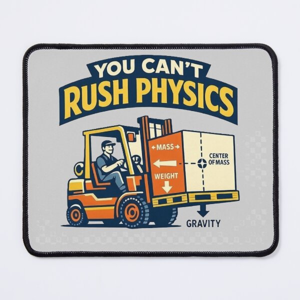 Item preview, You Can’t Rush Physics – Forklift Humor designed and sold by RetroNibylander.
