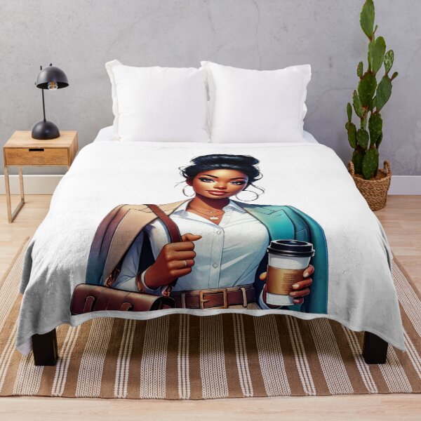 Item preview, Black Girl Boss Coffee Illustration | Stylish Afro Woman Art designed and sold by Lulunza.