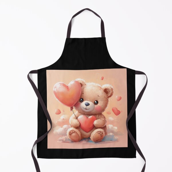 Item preview, Cute Teddy Bear With Heart Balloon – Kawaii Valentine’s Day Plush Bear Illustration designed and sold by SmartyWonders.