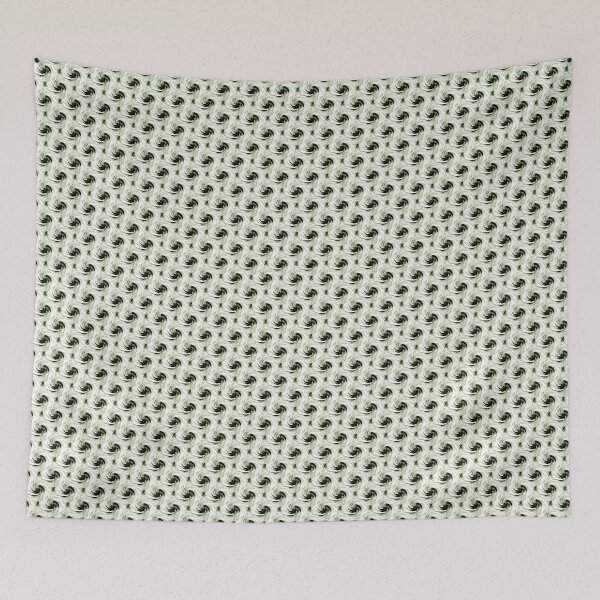 Item preview, Retro Celestial Swirl Pattern in Green and White designed and sold by Artistestella.