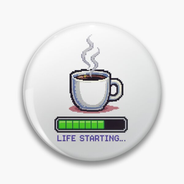 Item preview, Life Starting Pixel Art Coffee Mug - Gamer Morning Loading designed and sold by etuvibes.