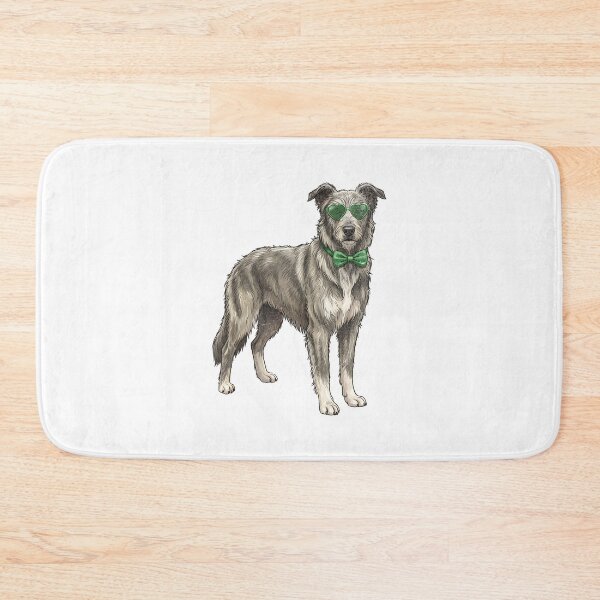 Item preview, Irish Wolfhound St Patricks Day Heart Glasses Green Bow Tie designed and sold by EvrmoodCo.