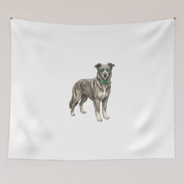 Item preview, Irish Wolfhound St Patricks Day Heart Glasses Green Bow Tie designed and sold by EvrmoodCo.