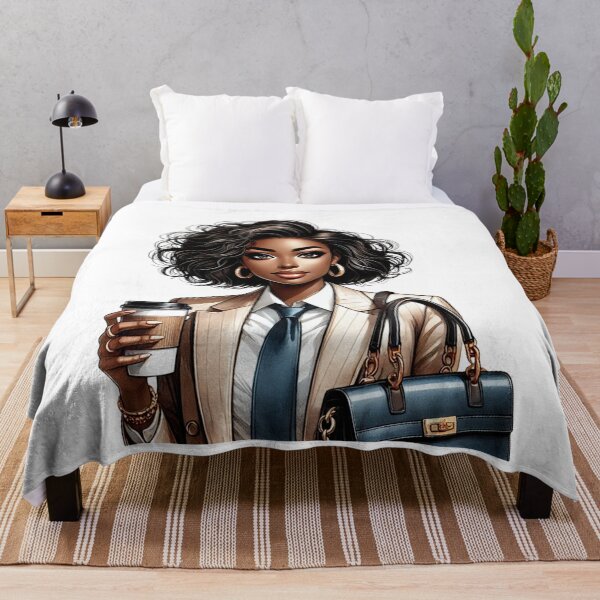 Item preview, Professional Black Woman Coffee Illustration | Modern Afro Art designed and sold by Lulunza.