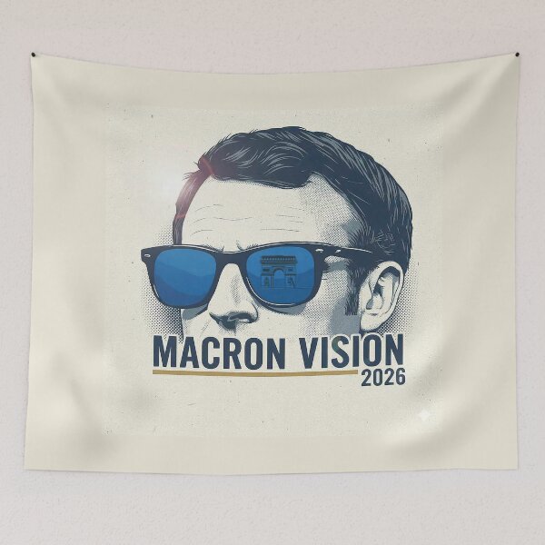 Item preview, Emmanuel Macron - French President with Lunettes Bleues (Aviator Glasses) designed and sold by AnimeShin.