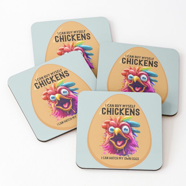 Item preview, Colorful chicken with a sarcastic ironic quote designed and sold by Szpaku desart .