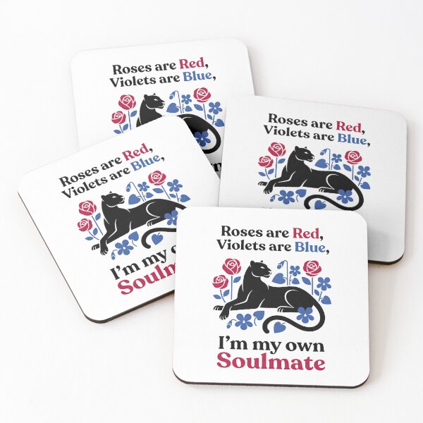 Item preview, I'm My Own Soulmate Panther Roses Poem designed and sold by GrafTeesLab.
