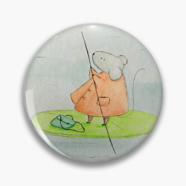 Item preview, Adventures of Algernon: A Lily Pad Raft | Cute Mouse Watercolor Drawing designed and sold by AngelaMarieArt.