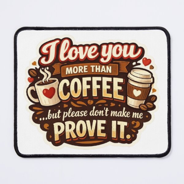 Item preview, I love you more than coffee but please don't make me prove it funny valentines quote meme tiktok designed and sold by SamiraArts.