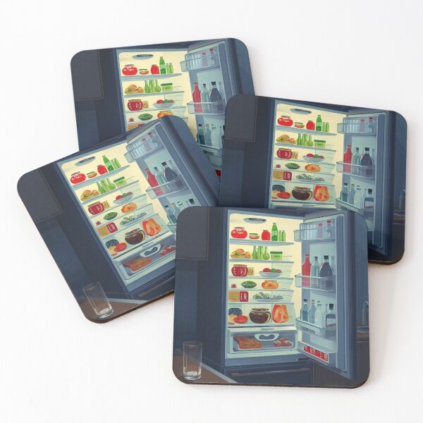 Item preview, Late Night Kitchen Illustration – Cozy Midnight Food Art Print, After Everyone's Asleep designed and sold by Hearts House.