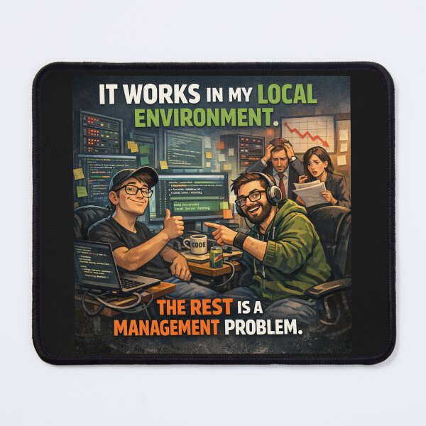 Item preview, Local Environment Developer Logic | Funny Software Engineering Satire designed and sold by Dariusz.K.