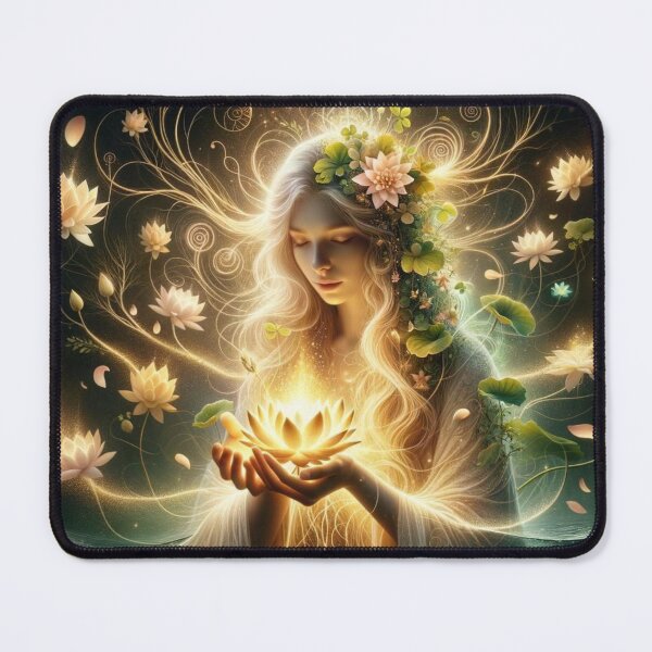 Item preview, Gaia Goddess with Lotus – Earth Mother Spiritual Art designed and sold by AnalajiaDesigns.