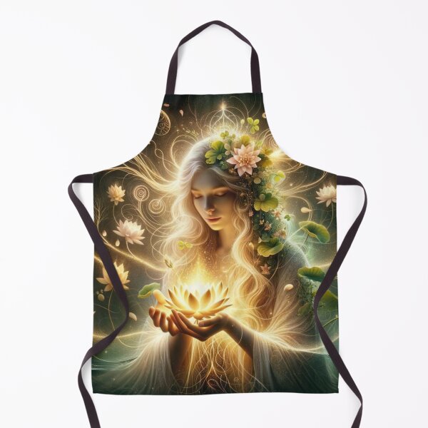 Item preview, Gaia Goddess with Lotus – Earth Mother Spiritual Art designed and sold by AnalajiaDesigns.