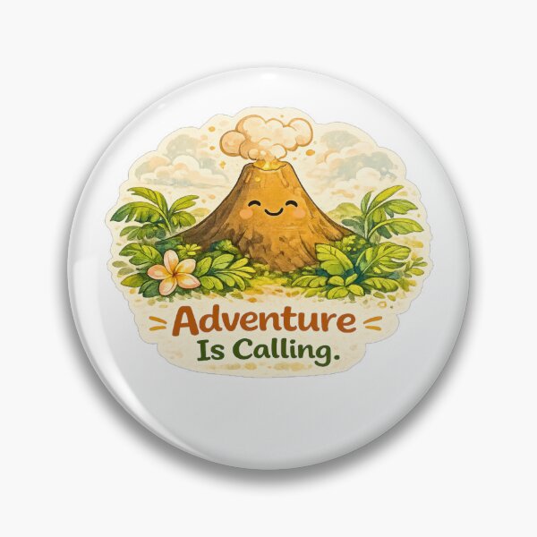 Item preview, Adventure Is Calling | Cute Tropical Volcano Illustration designed and sold by Wander Vibes.