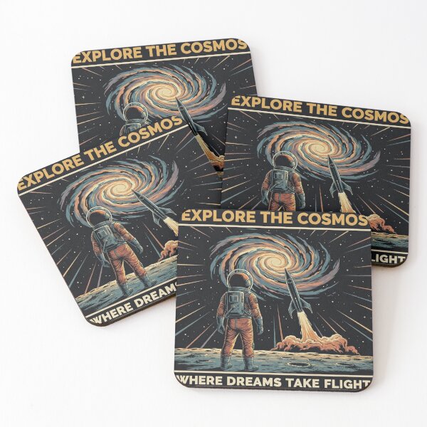 Item preview, Explore The Cosmos Vintage Poster | Astronaut Galaxy Flight Art designed and sold by Dariusz.K.