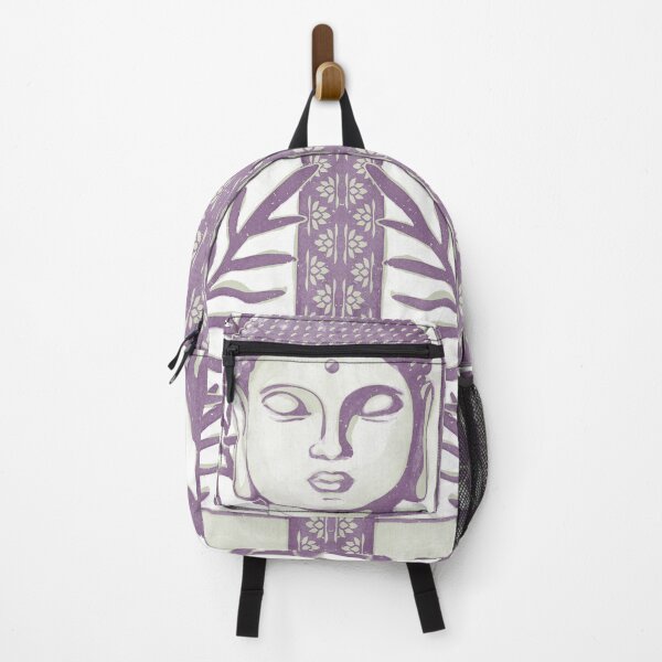 Item preview, Buddha Head Statue with Palm Fronds Watercolor - Tea + Plum designed and sold by Irene Estelle.