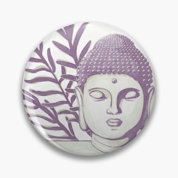 Item preview, Buddha Head Statue with Palm Fronds Watercolor - Tea + Plum designed and sold by Irene Estelle.