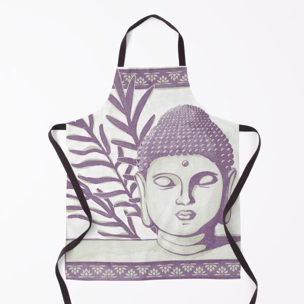 Item preview, Buddha Head Statue with Palm Fronds Watercolor - Tea + Plum designed and sold by Irene Estelle.
