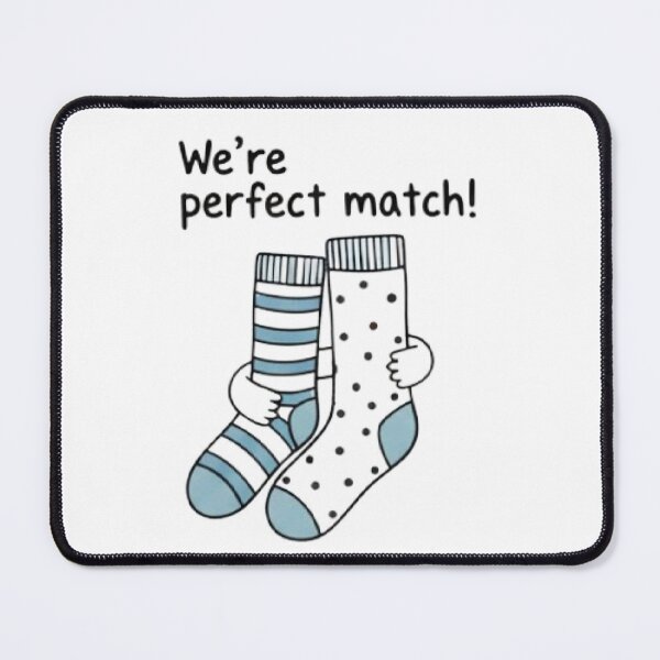 Item preview, We're Perfect Match Funny Cute Socks Relationship Valentines Day Couple Tiktok Meme Blue  designed and sold by SamiraArts.