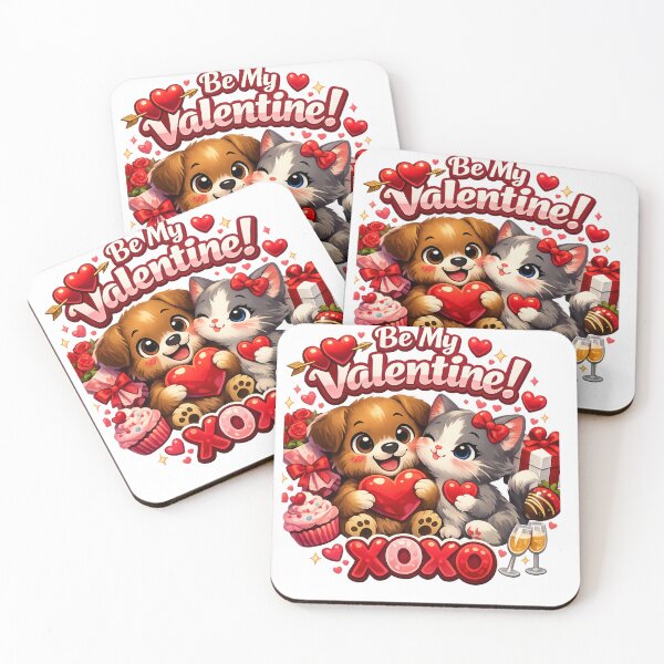 Item preview, Cute Valentine’s Day Puppy and Kitten Illustration designed and sold by MeixGraphics.