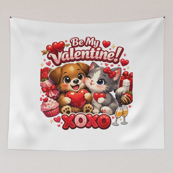 Item preview, Cute Valentine’s Day Puppy and Kitten Illustration designed and sold by MeixGraphics.