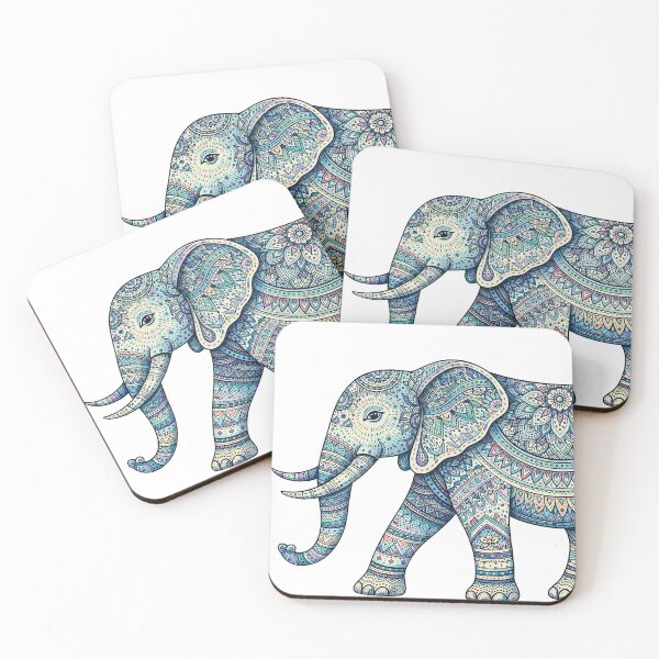 Item preview, Ethnic Tribal Elephant Blue – Traditional Tifa Mandala Ornament Art designed and sold by Gold Turtle  Lina.