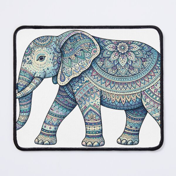 Item preview, Ethnic Tribal Elephant Blue – Traditional Tifa Mandala Ornament Art designed and sold by Gold Turtle  Lina.