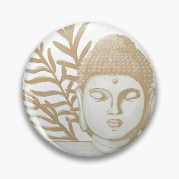 Item preview, Buddha Head Statue with Palm Fronds Watercolor - Tea + Fawn designed and sold by Irene Estelle.