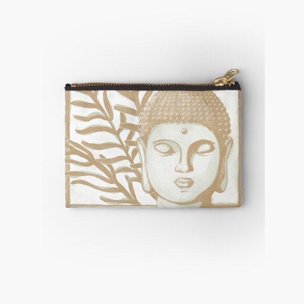 Item preview, Buddha Head Statue with Palm Fronds Watercolor - Tea + Fawn designed and sold by Irene Estelle.