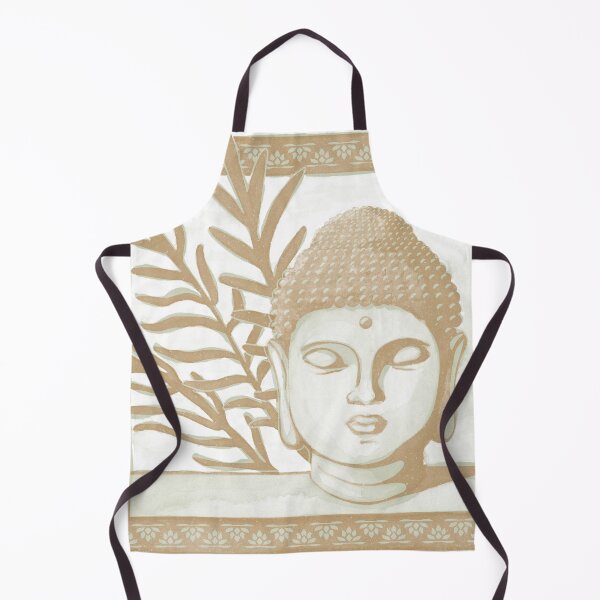 Item preview, Buddha Head Statue with Palm Fronds Watercolor - Tea + Fawn designed and sold by Irene Estelle.