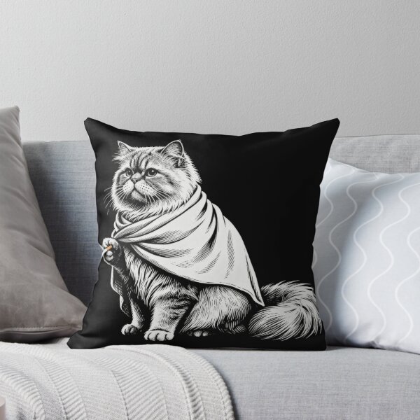 Item preview, Mysterious Persian Cat Smoking with Cape – Vintage Engraving Illustration designed and sold by CatVibesStudio.