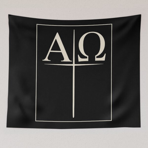 Item preview, Alpha and Omega Cross - Jesus Christ Minimalist Christian Symbols designed and sold by Blood Washed Apparel.