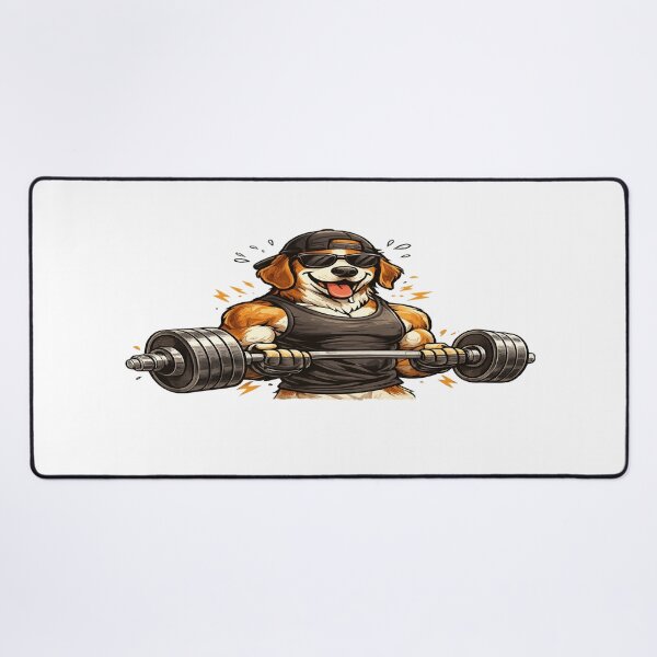 Item preview, Gym Dog Fitness Illustration – Strong Workout Dog Design designed and sold by Designpnl.
