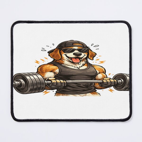 Item preview, Gym Dog Fitness Illustration – Strong Workout Dog Design designed and sold by Designpnl.