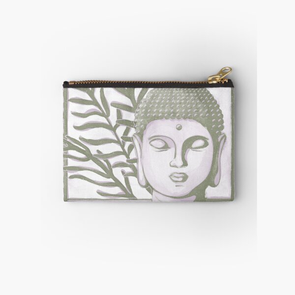 Item preview, Buddha Head Statue with Palm Fronds Watercolor - Dust + Sage designed and sold by Irene Estelle.