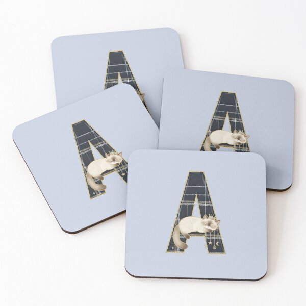 Item preview, Regal Sleeping Ragdoll Cat on Plaid Letter A - Luxury Feline Monogram designed and sold by Jchan24.