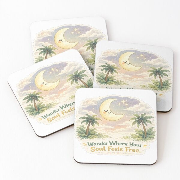 Item preview, Wander Where Your Soul Feels Free | Tropical Night & Moon Art designed and sold by Wander Vibes.