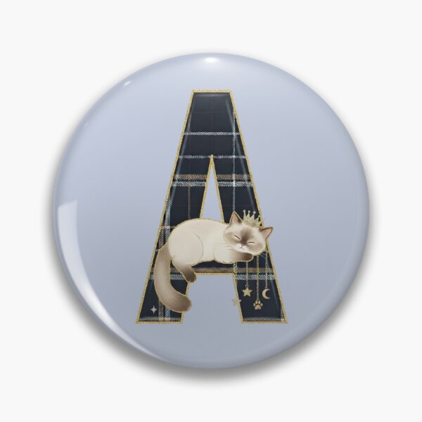 Item preview, Regal Sleeping Ragdoll Cat on Plaid Letter A - Luxury Feline Monogram designed and sold by Jchan24.