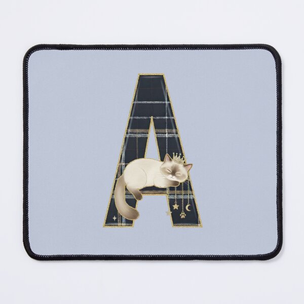 Item preview, Regal Sleeping Ragdoll Cat on Plaid Letter A - Luxury Feline Monogram designed and sold by Jchan24.