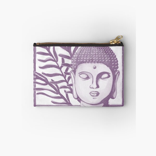 Item preview, Buddha Head Statue with Palm Fronds Watercolor - Dust + Plum designed and sold by Irene Estelle.