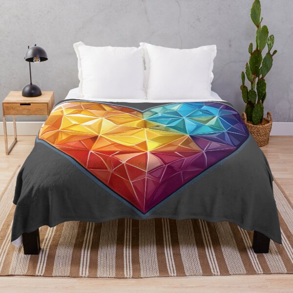 Item preview, Heart №10 Rainbow Faceted Geometric Crystal Heart designed and sold by SyberGen.