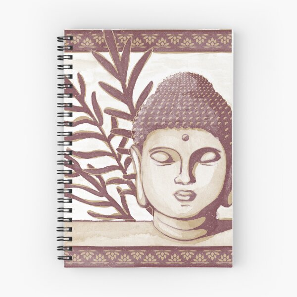 Item preview, Buddha Head Statue with Palm Fronds Watercolor - Fawn + Wine designed and sold by Irene Estelle.