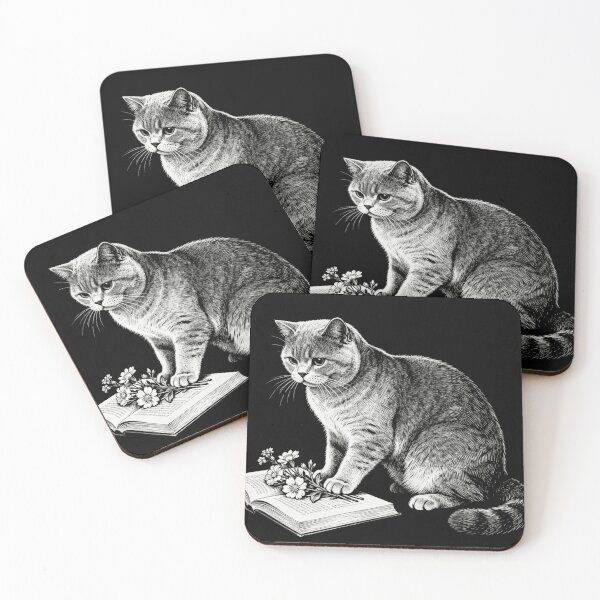 Item preview, Tabby Cat Reading – Tumblr Aesthetic Vintage Engraving designed and sold by CatVibesStudio.