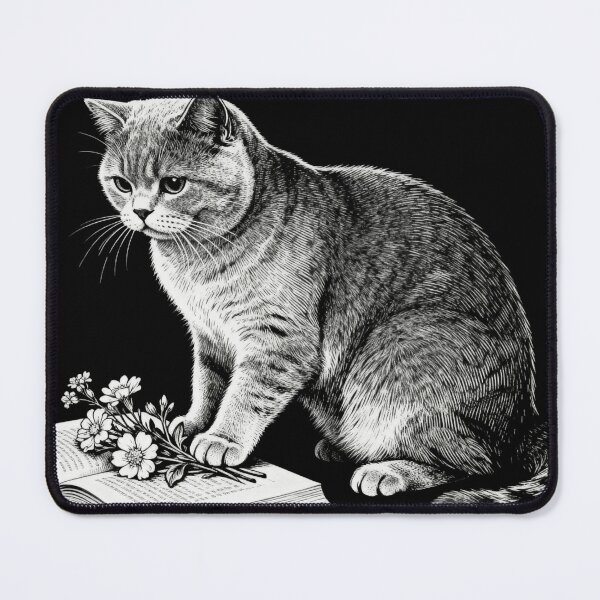 Item preview, Tabby Cat Reading – Tumblr Aesthetic Vintage Engraving designed and sold by CatVibesStudio.