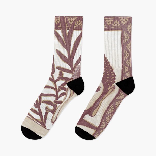 Item preview, Buddha Head Statue with Palm Fronds Watercolor - Fawn + Wine designed and sold by Irene Estelle.