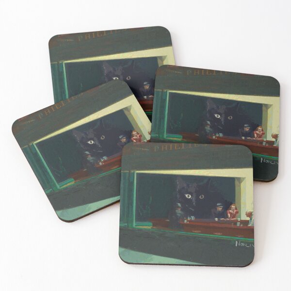 Item preview, Kuro Kitty in Art History: Nighthawks, Hopper designed and sold by NowellM.
