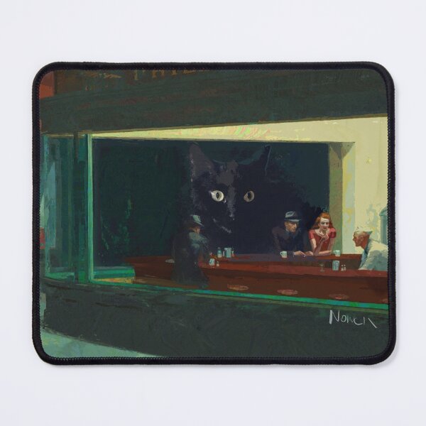 Item preview, Kuro Kitty in Art History: Nighthawks, Hopper designed and sold by NowellM.
